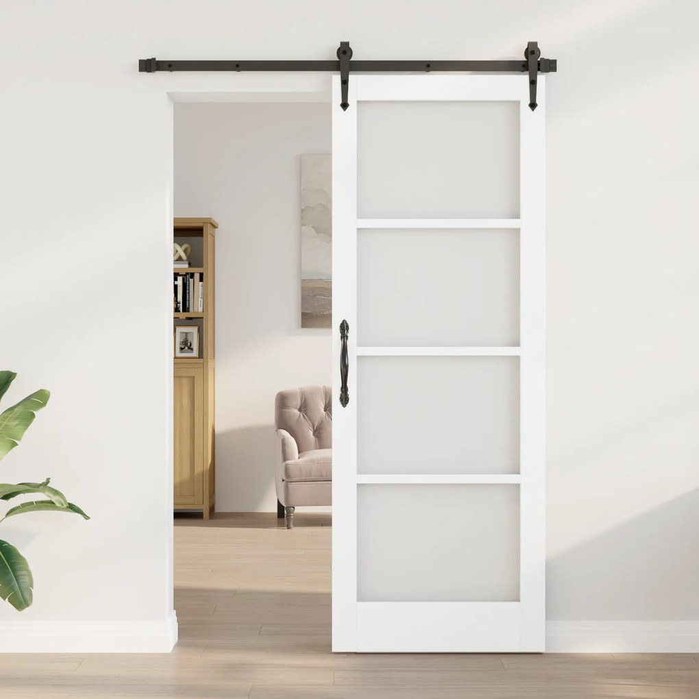 vidaXL Porta Interior com Vidro "ORKDAL" Branca 78x211x4 cm