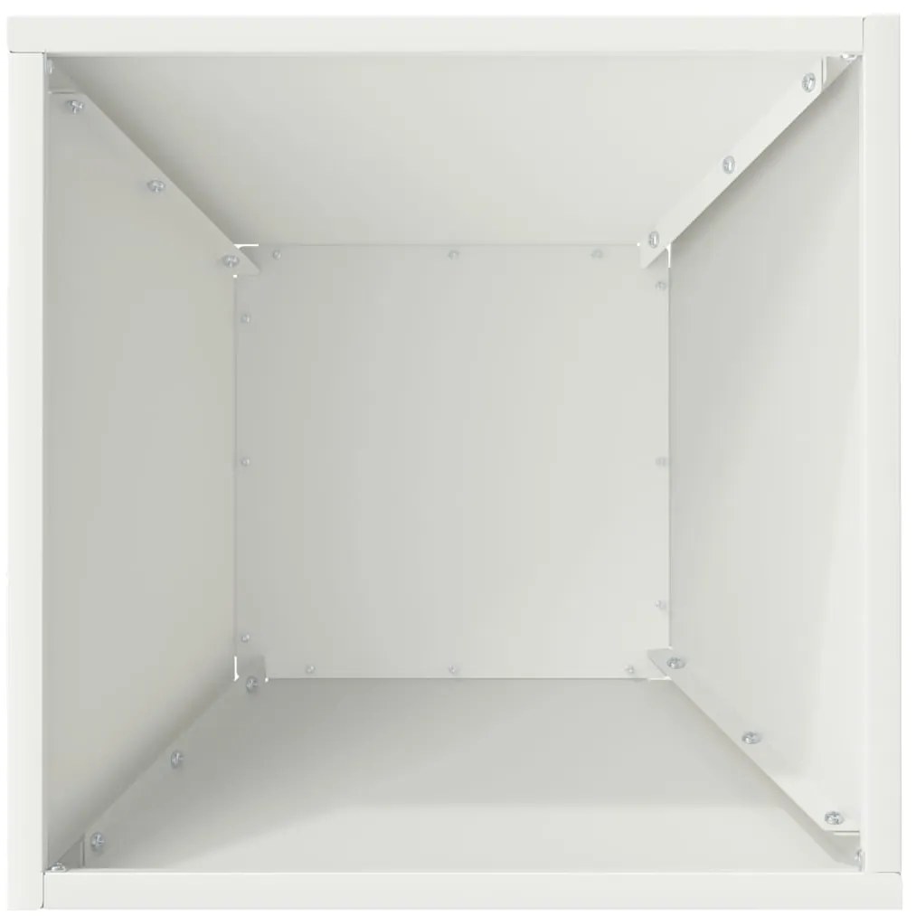 Plantador de Bowl de Jardim Branco 35x35x15 cm em Aço