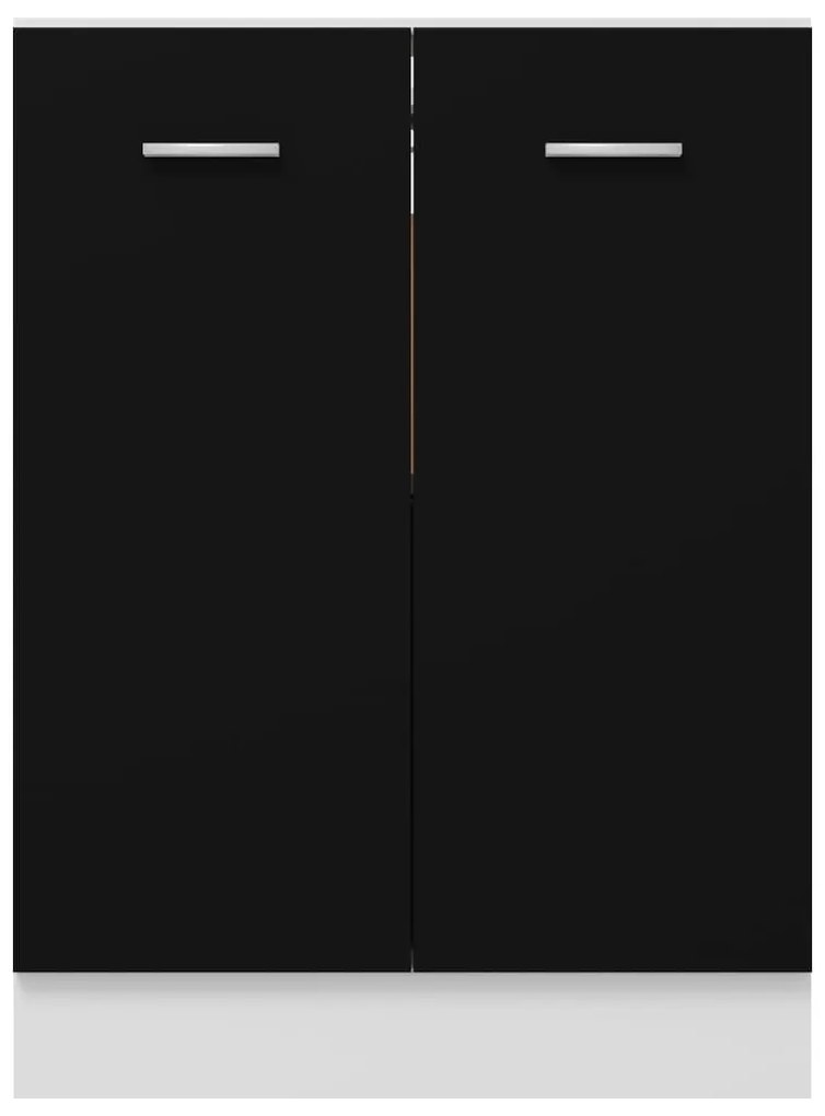 Armário inferior 60x46x81,5 cm contraplacado preto