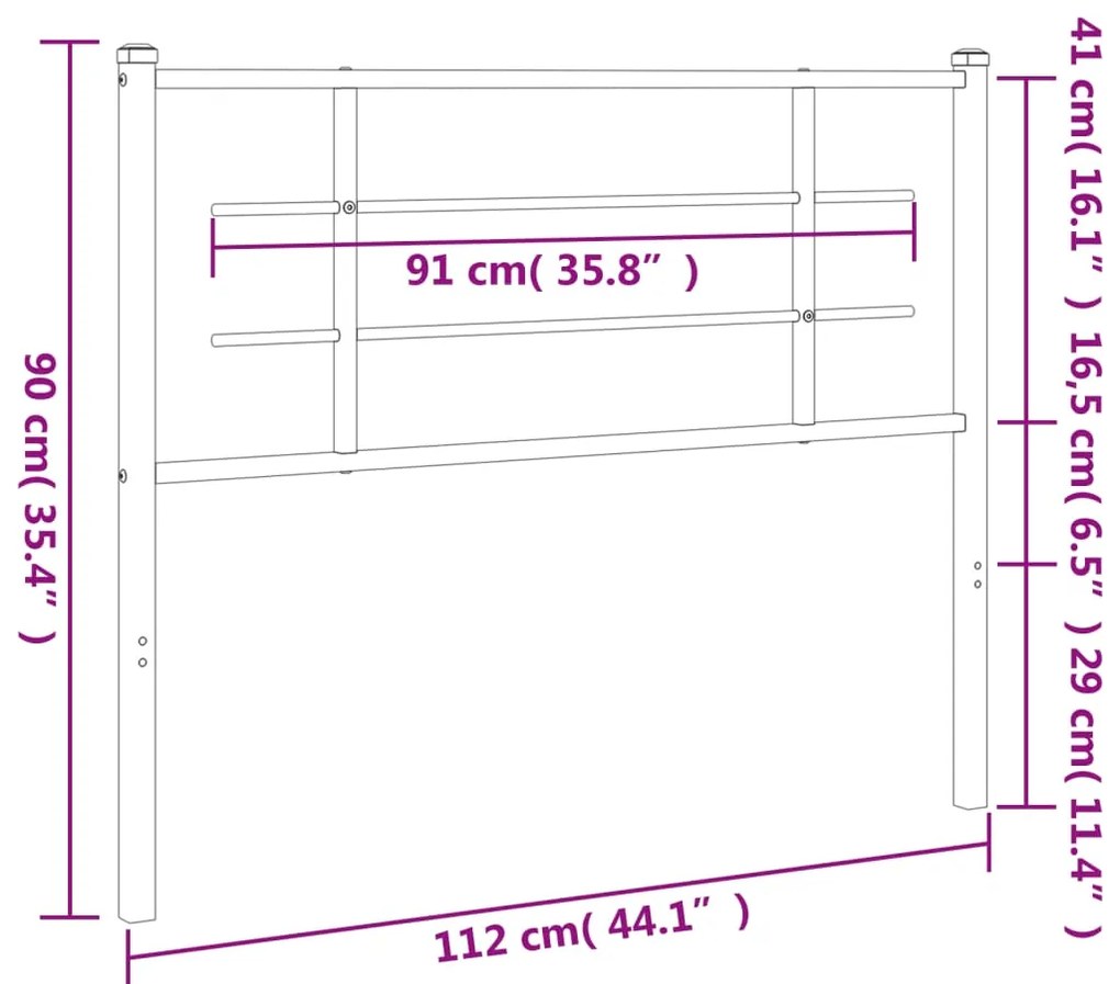 Cabeceira de cama 107 cm metal branco