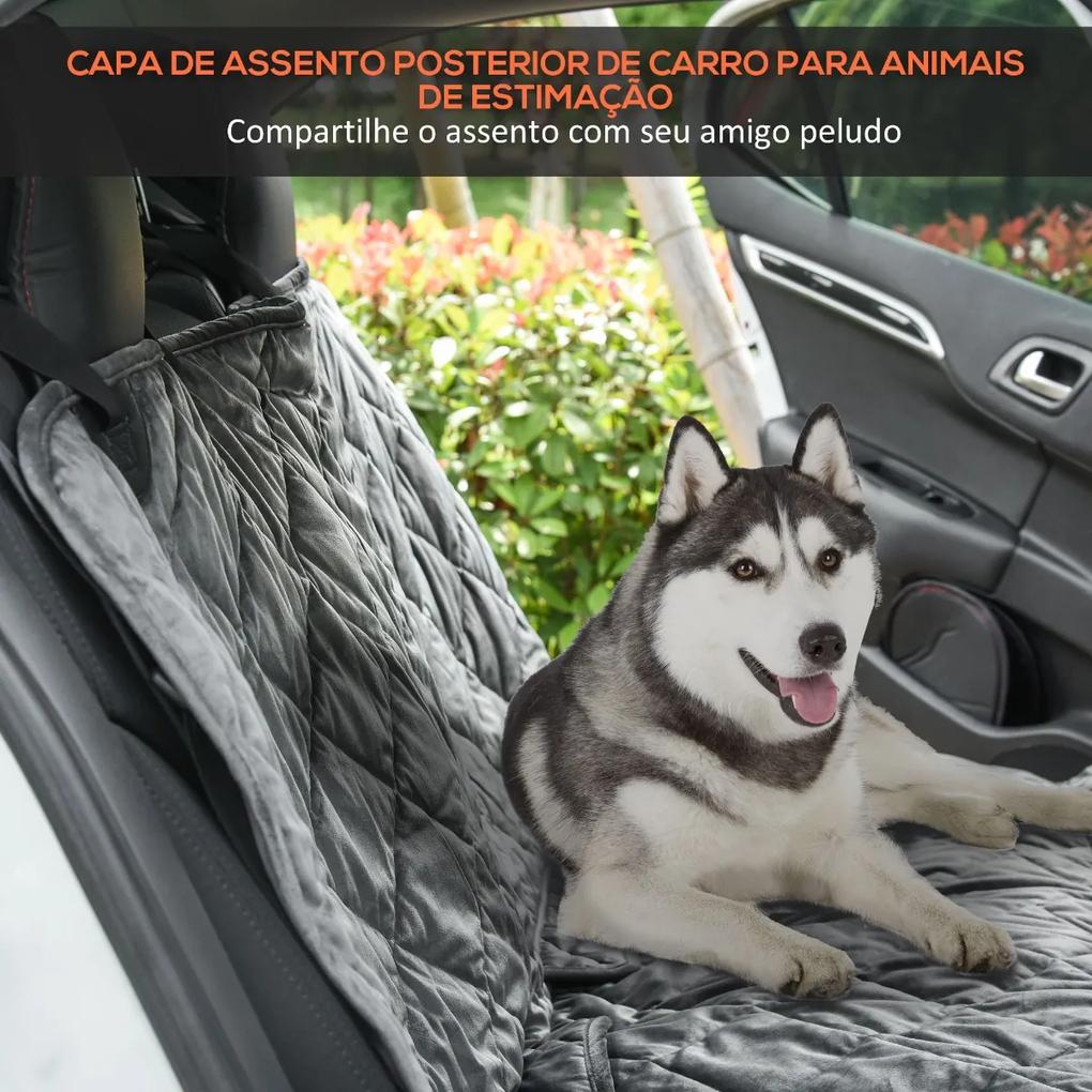 Coberta Protetora para Animais de Estimação Antiderrapante e Aberturas para Cinto de Segurança Fácil de Instalar e Limpar para carro 160x145cm Cinza