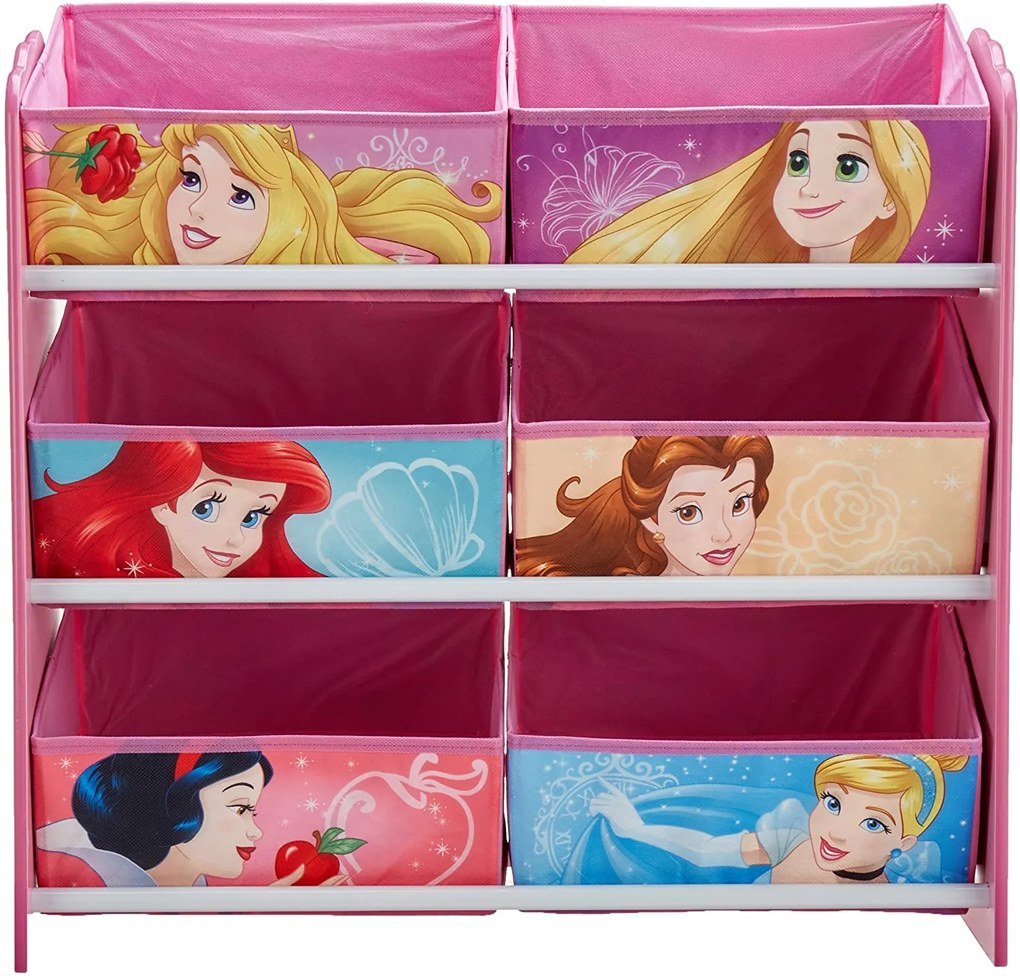 Móvel de armazenamento infantil, madeira, Princesas 60 cm x 63,5 cm x 30 cm ROSA