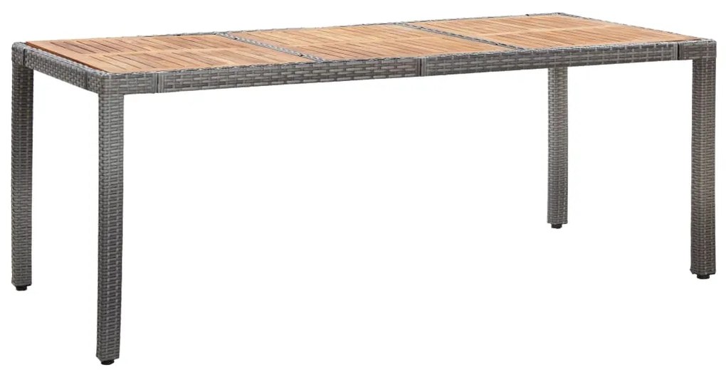 9 pcs conjunto jantar exterior c/ almofadões vime PE cinzento