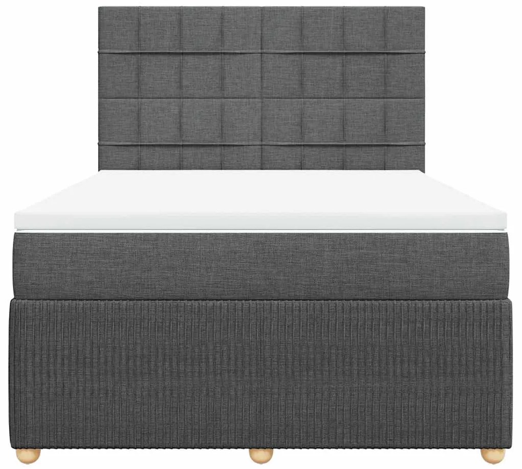 Cama com molas/colchão 160x200 cm tecido cinzento-escuro