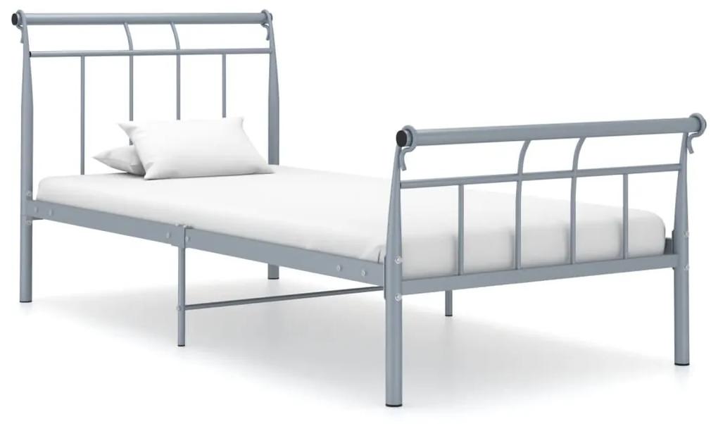 325032 vidaXL Estrutura de cama 90x200 cm metal cinzento