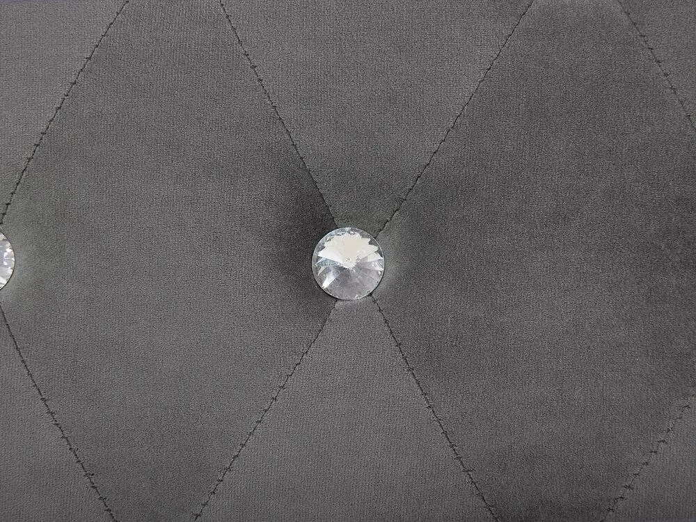 Cama de casal com arrumação em veludo cinzento escuro 180 x 200 cm METZ Beliani