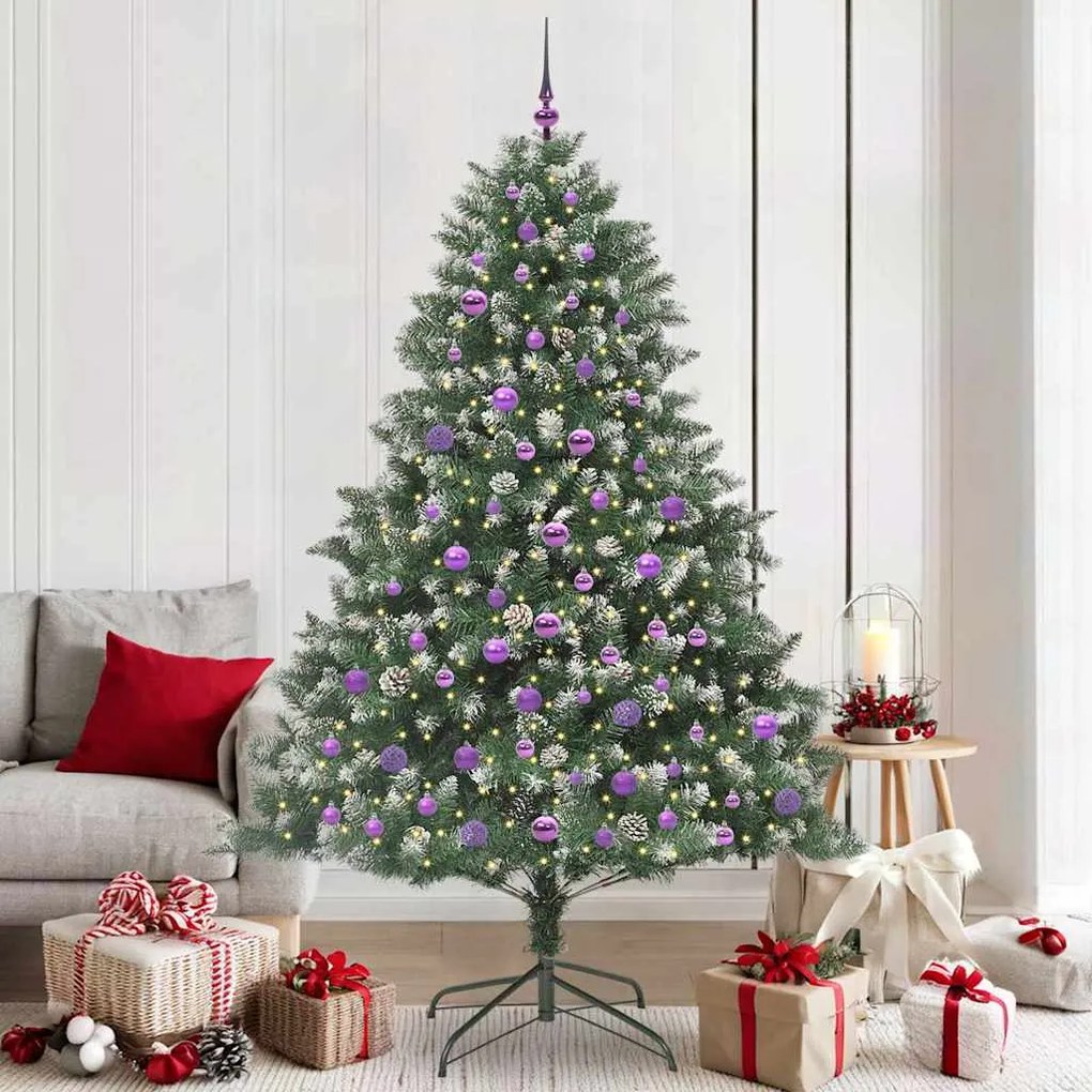 vidaXL Árvore de Natal Artificial Verde 210 cm PVC, Plástico e Aço