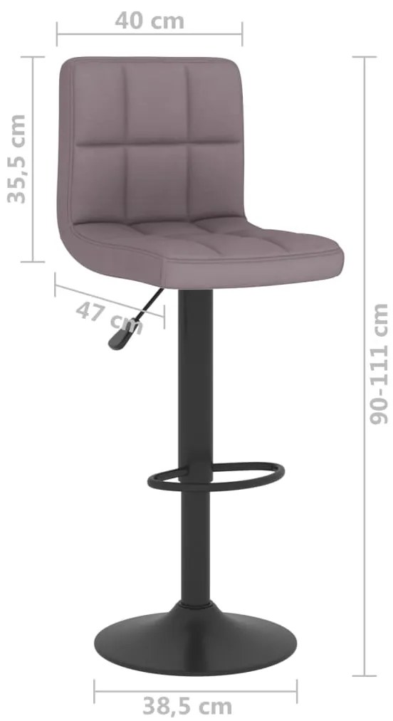 Bancos de bar 2 pcs tecido cinzento-acastanhado
