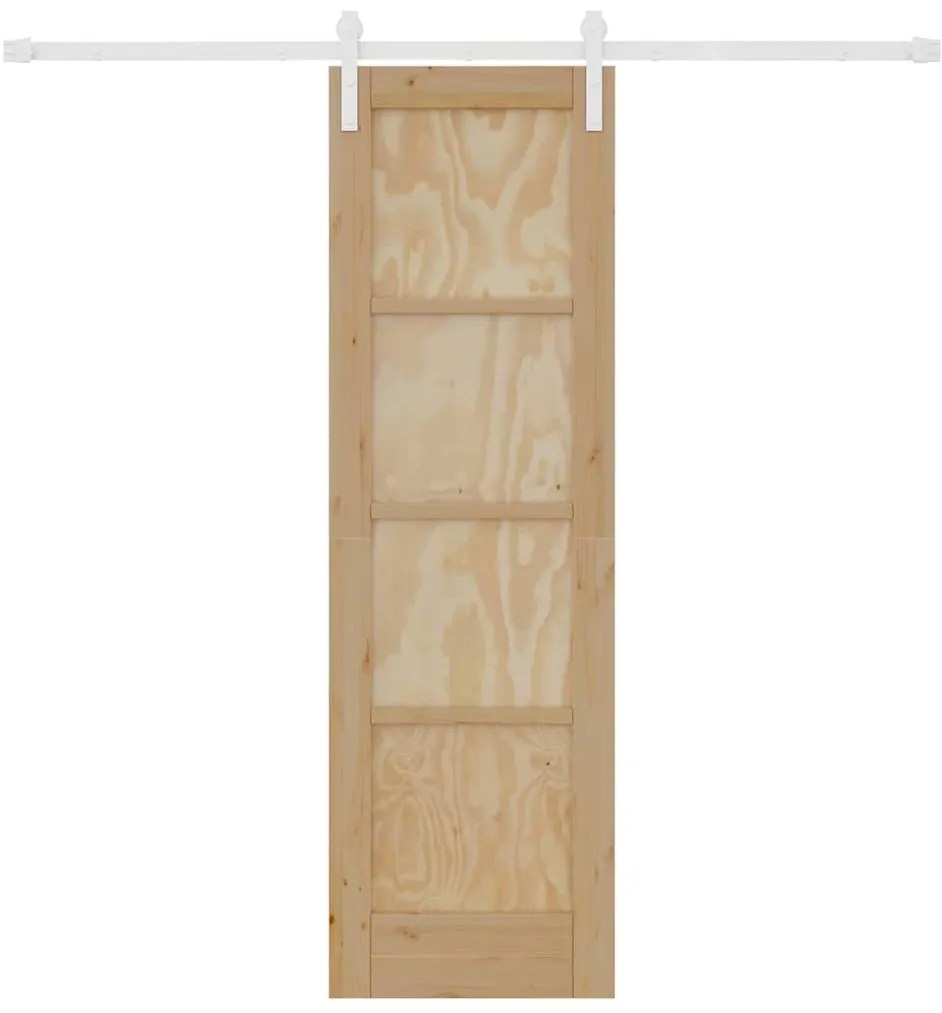 Porta Deslizante vidaXL com Conjunto de Ferragens 61x198,5 cm Madeira