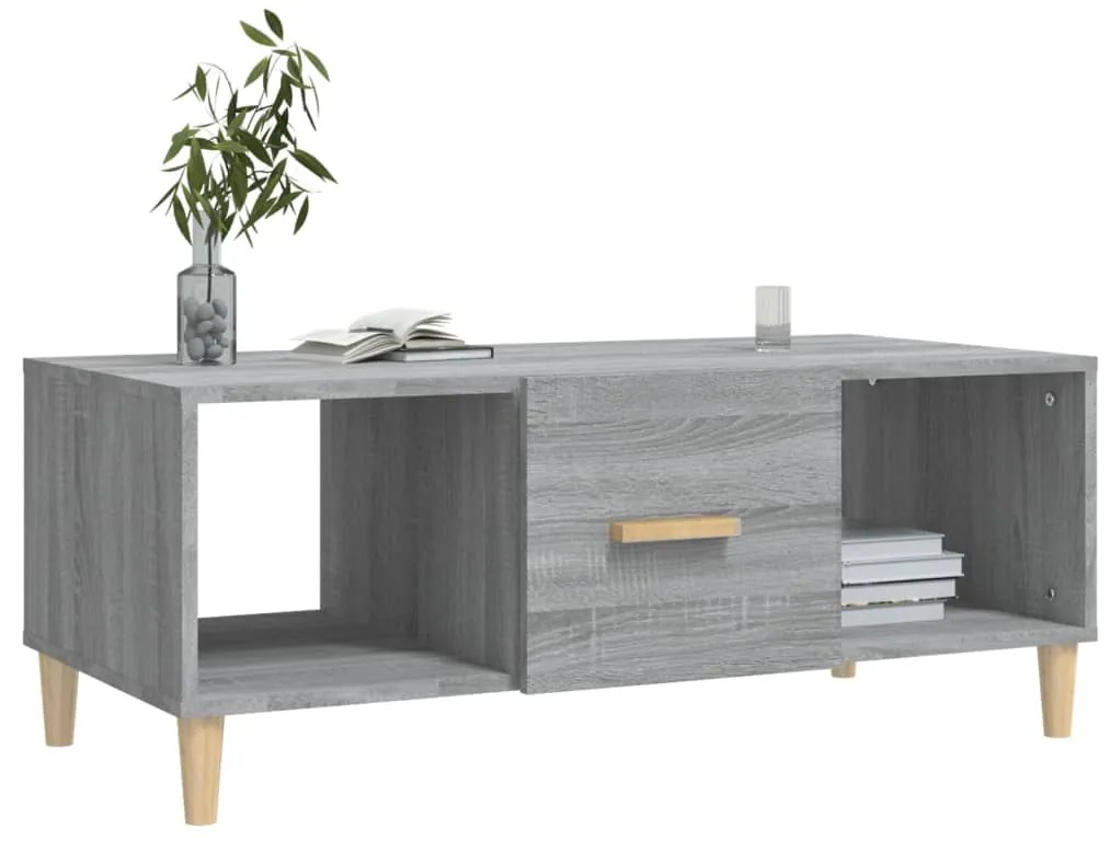 Mesa de centro 102x50x40cm derivados de madeira cinzento sonoma