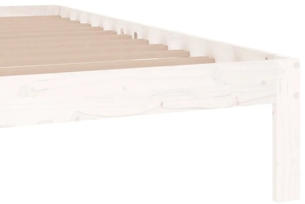 Estrutura de cama super king pinho maciço 180x200 cm branco