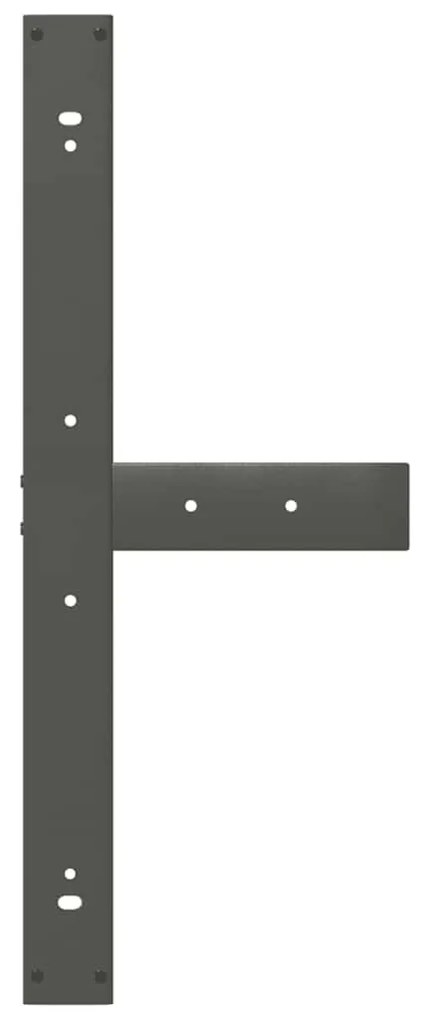 Pés para mesa de jantar em forma de T, 2 peças, antracite, 100x35x(72-
