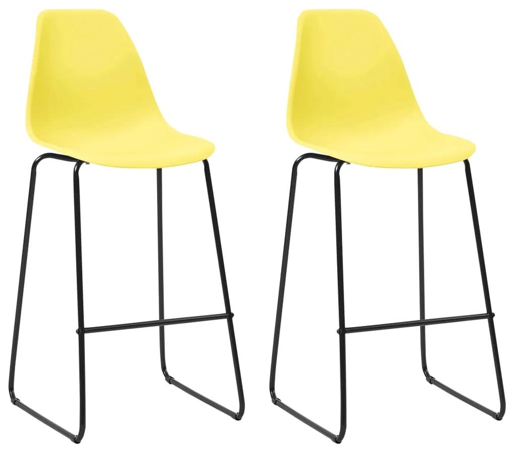 281509 vidaXL Cadeiras de bar 2 pcs plástico amarelo