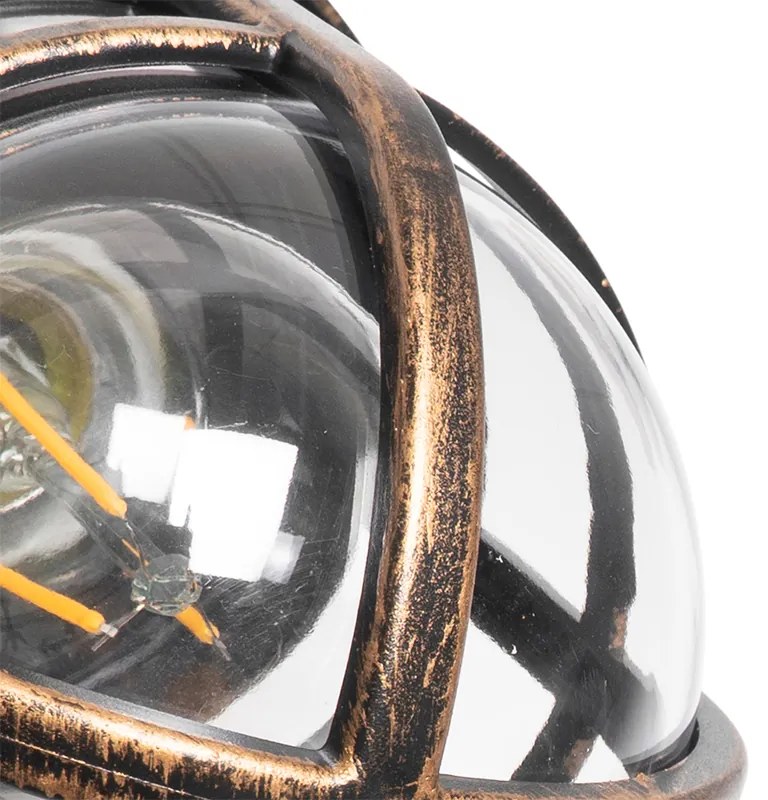 Candeeiro de parede exterior vintage dourado antigo IP54 - Joeri