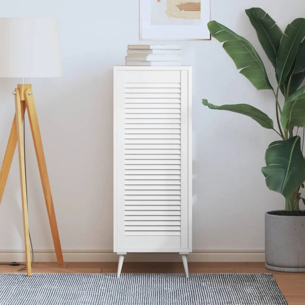 vidaXL Porta de armário com design de persiana pinho maciço branco