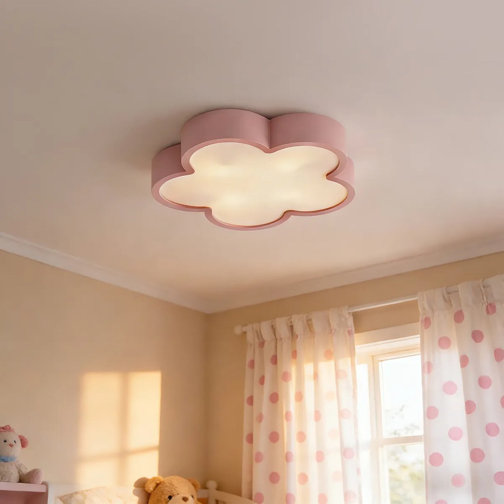 Luminária de teto infantil rosa e branca - Lucille