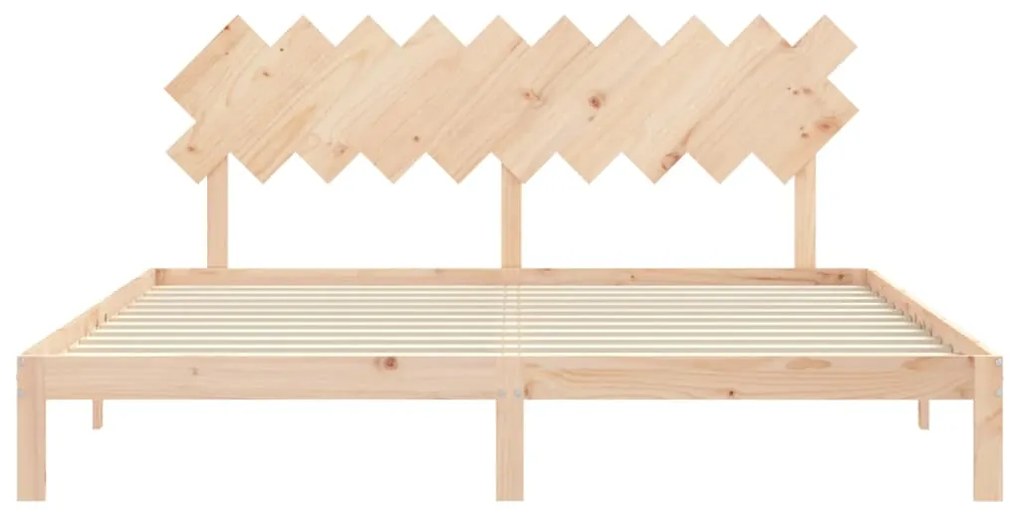 Cama sem colchão 200x200 cm madeira de pinho maciça