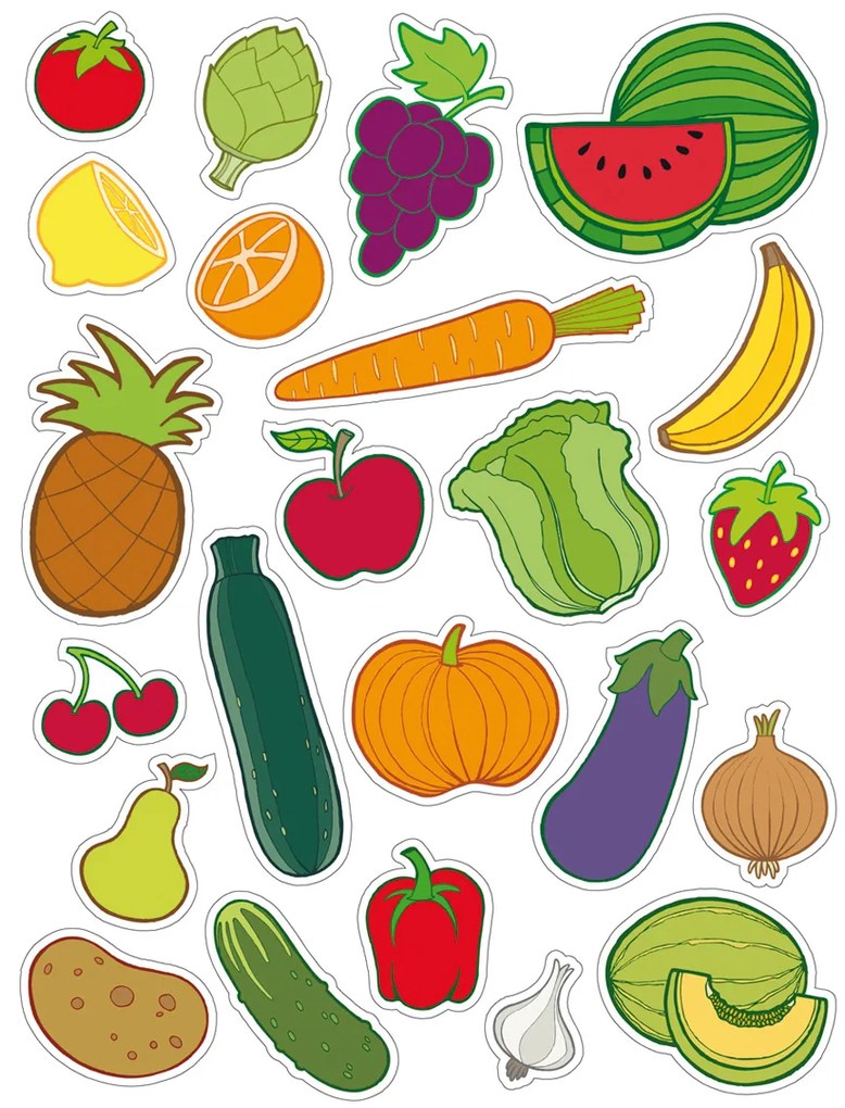 Etiquetas Autocolantes Fruta Vegetais Removíveis 12f
