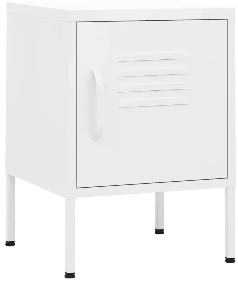Mesas de cabeceira 2 pcs 35x35x51 cm aço cor branco