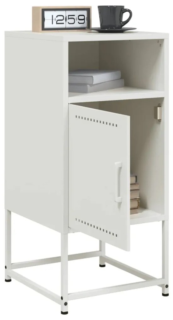 Mesa de cabeceira 36x39x78 cm aço branco
