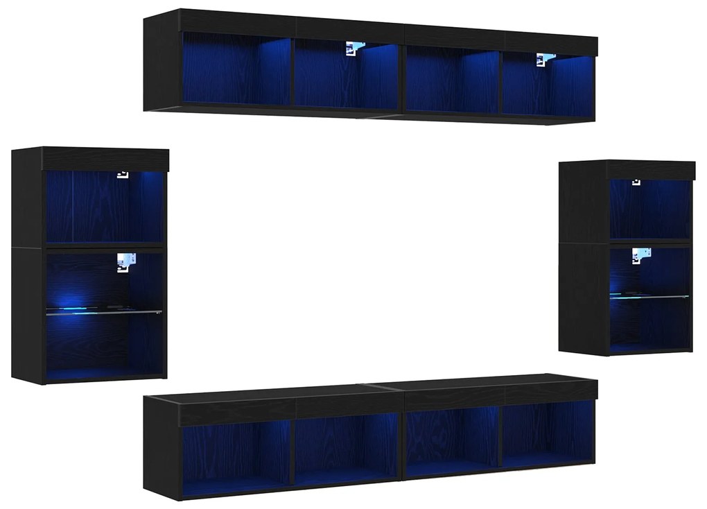 Prateleira Flutuante vidaXL 2 pcs Carvalho Preto 40x28,5x40 cm Madeira