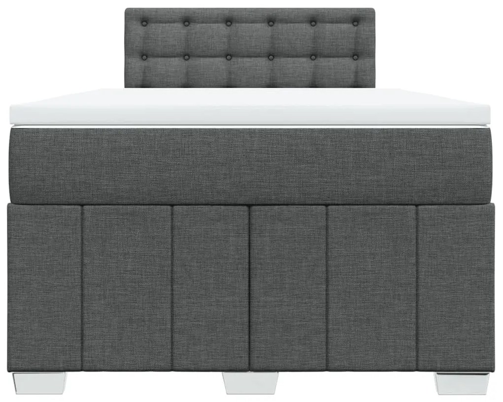 Cama boxspring com colchão 120x190 cm tecido cinzento-escuro