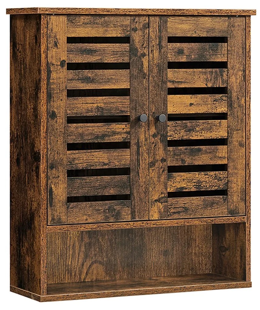 Móvel de parede com 2 portas 60 x 20 x 70 cm Castanho vintage