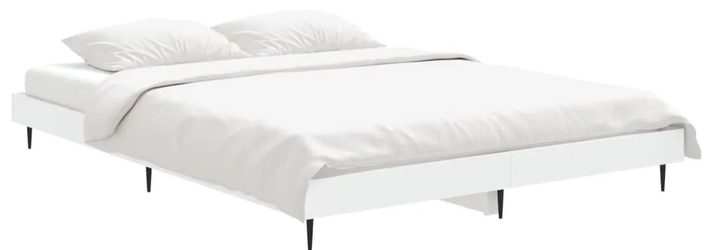 Estrutura de cama 140x190 cm derivados de madeira branco