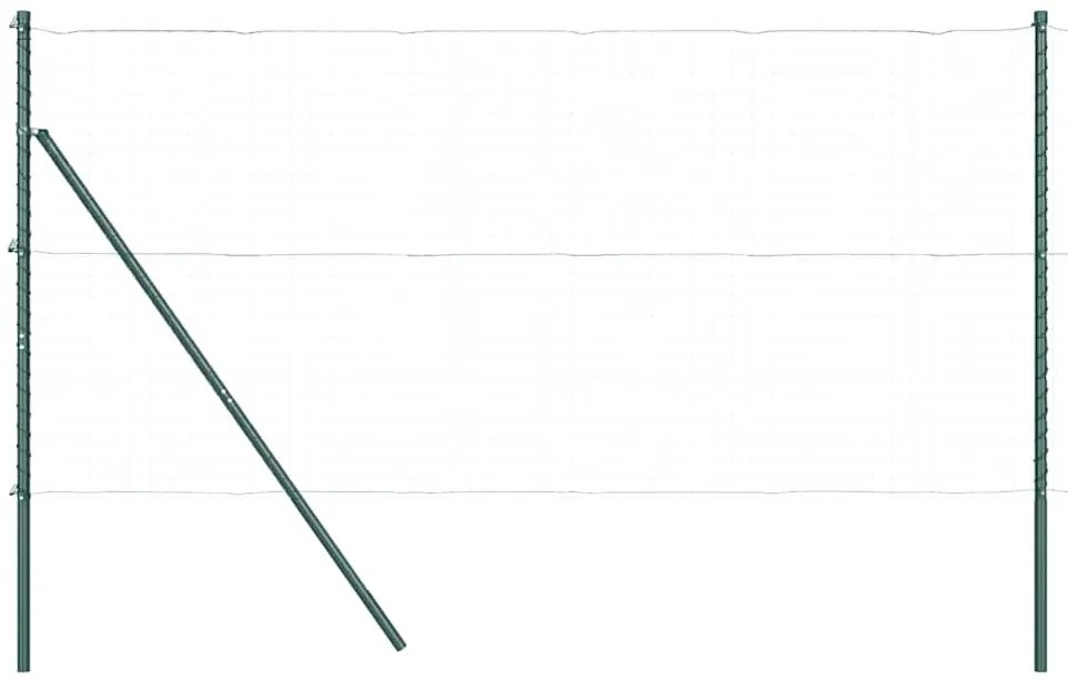 Postes de Cerca 26 pcs Verde Ø32 mm 150 cm Aço Galvanizado