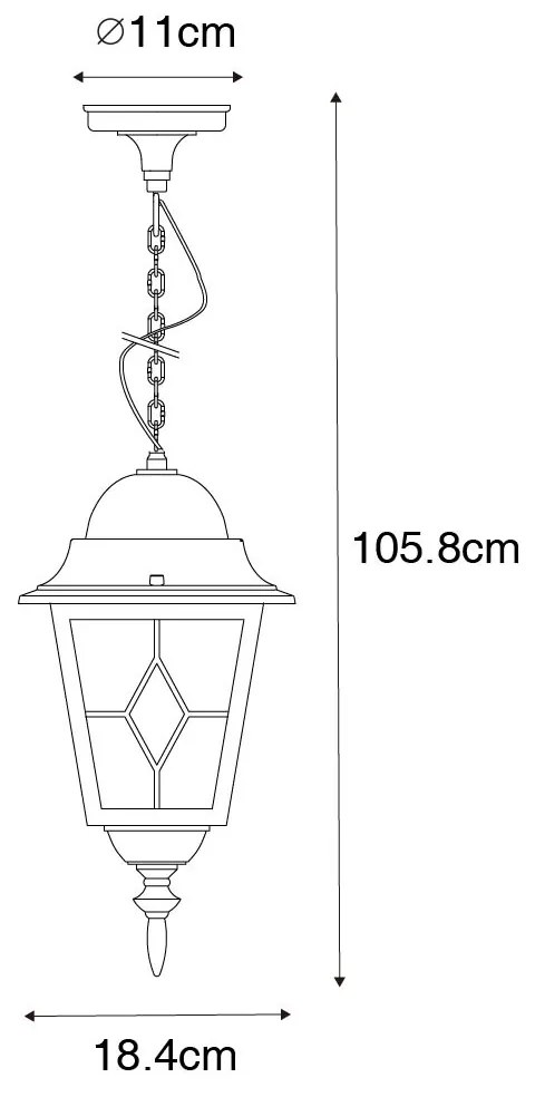 Candeeiro de teto vintage para exterior dourado antigo - Antigua