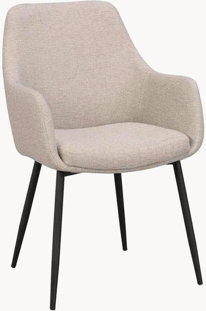 Cadeiras de jantar com braços estofadas Reily, conjunto de 2