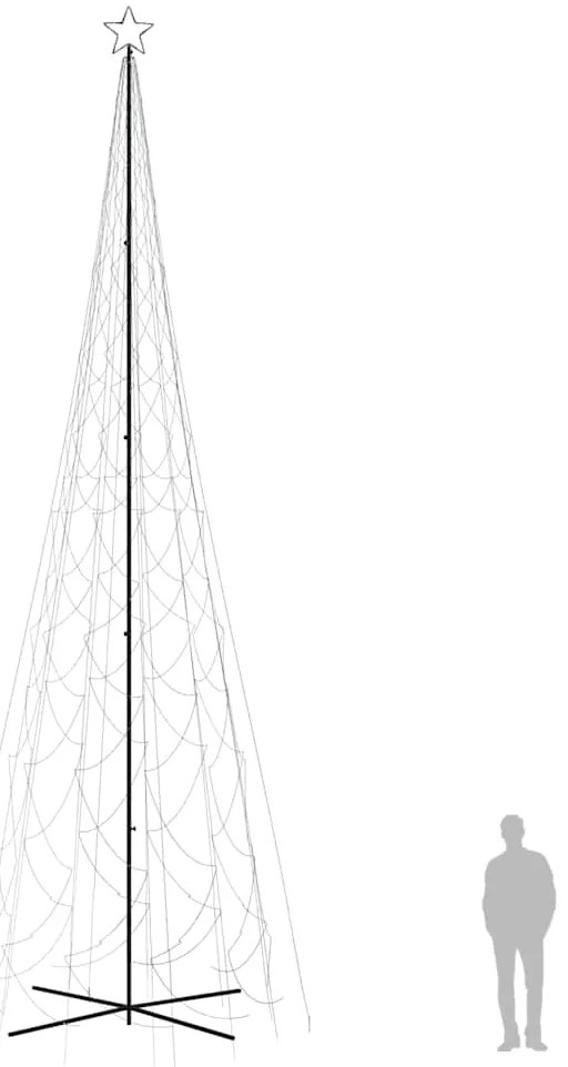 Árvore de Natal em cone 3000 luzes LED 230x800 cm branco frio