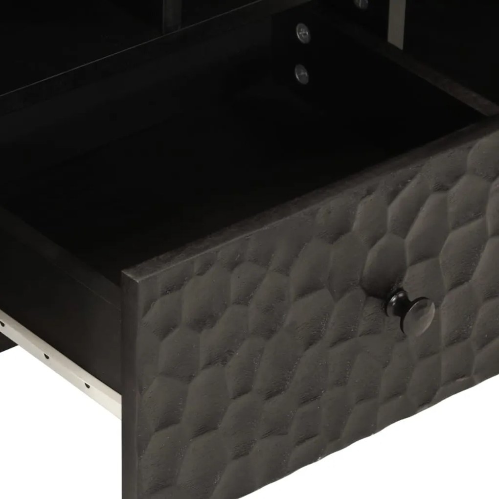Móvel de TV 100x33x46 cm madeira de mangueira maciça preto