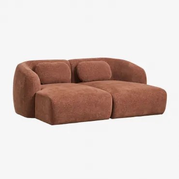 Sofá Modular Chaise Longue De 2 Peças Em Chenille Coquette Chenille Castanho Ferrugem - Sklum