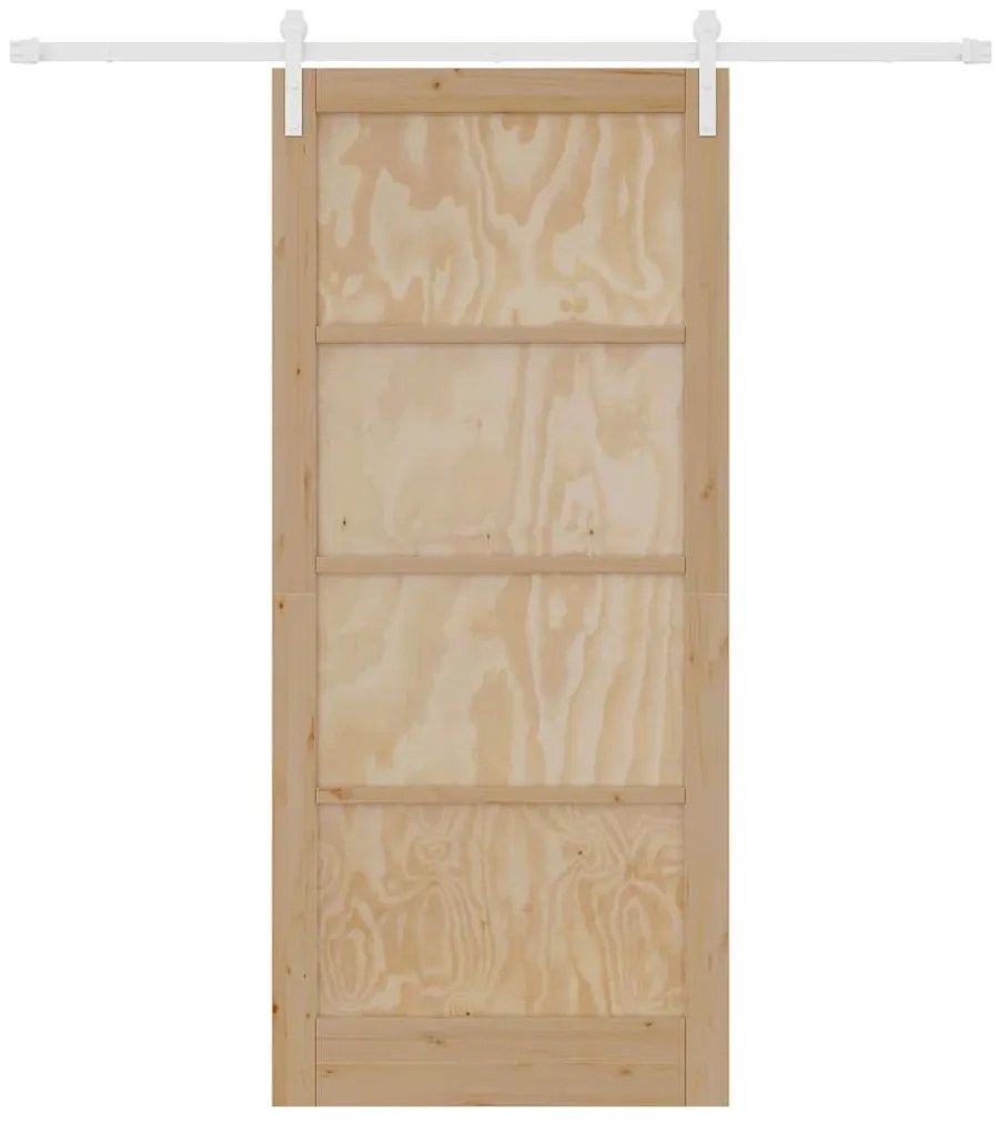 Porta Deslizante com Conjunto de Hardware 93x211 cm Madeira Sólida de