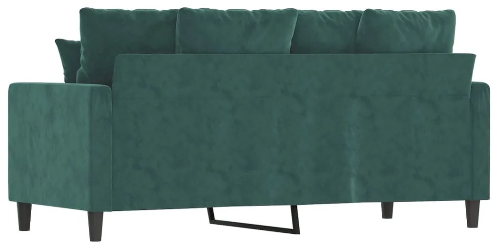 Sofá de 2 lugares 140 cm veludo verde-escuro