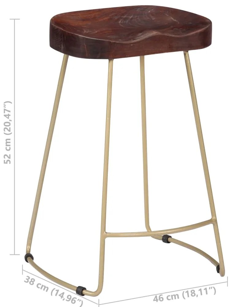 Bancos de bar Gavin 2 pcs madeira mangueira maciça