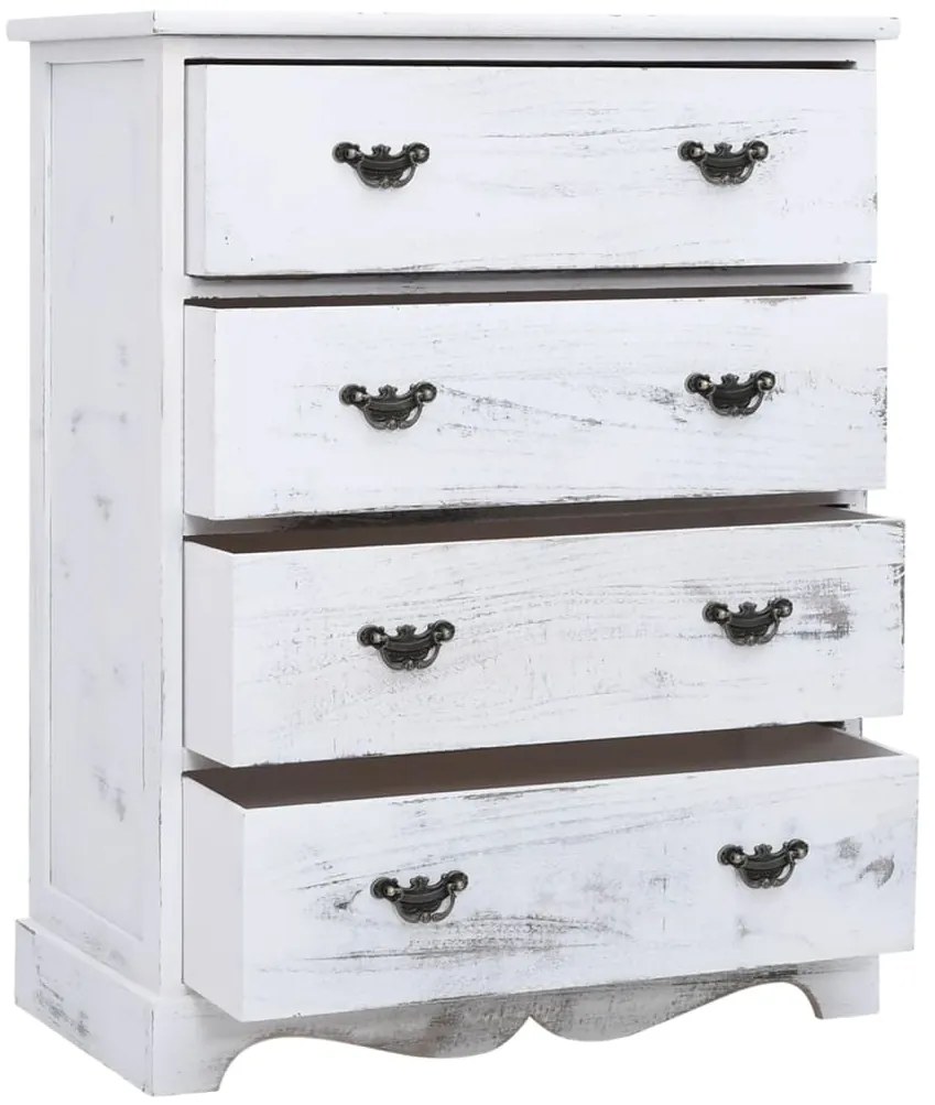 Armário com gavetas 60x30x75 cm madeira branco