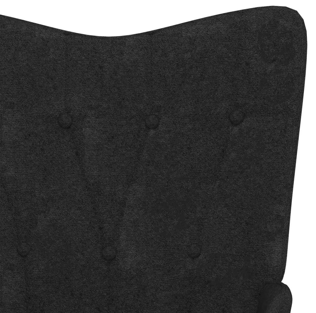 Cadeira de descanso com banco tecido preto