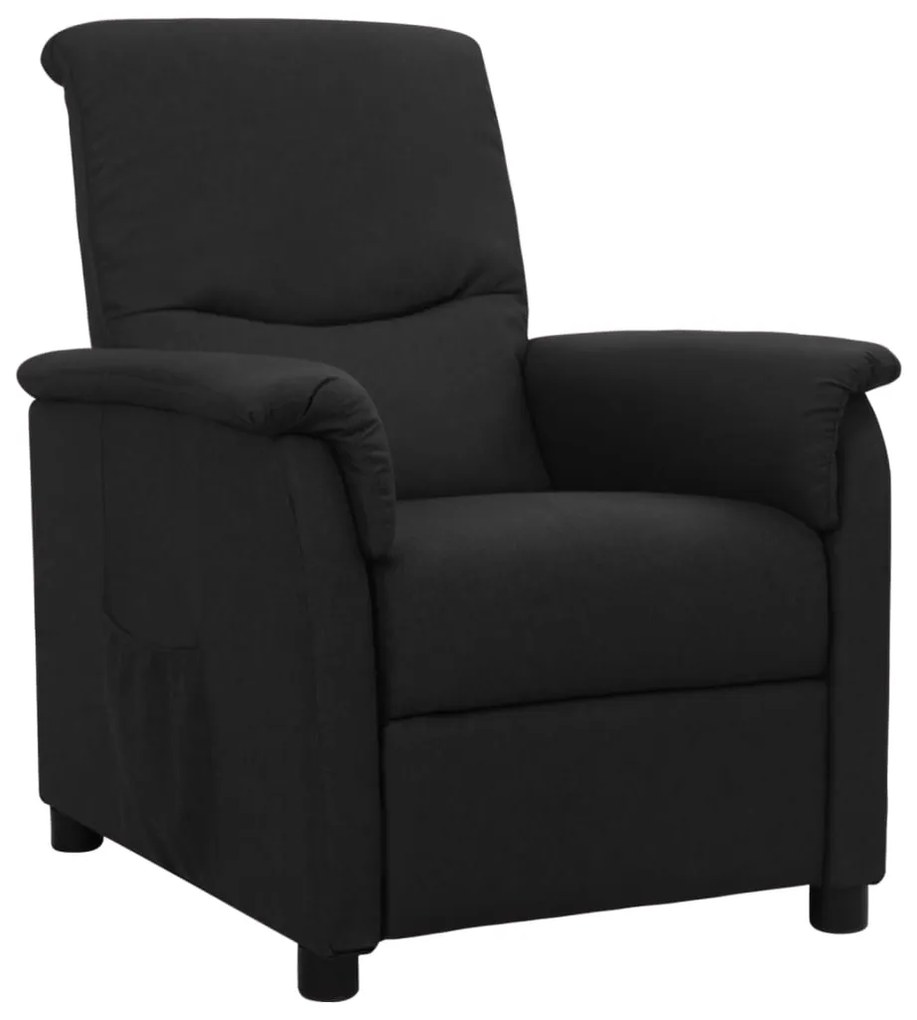 vidaXL Poltrona reclinável tecido preto