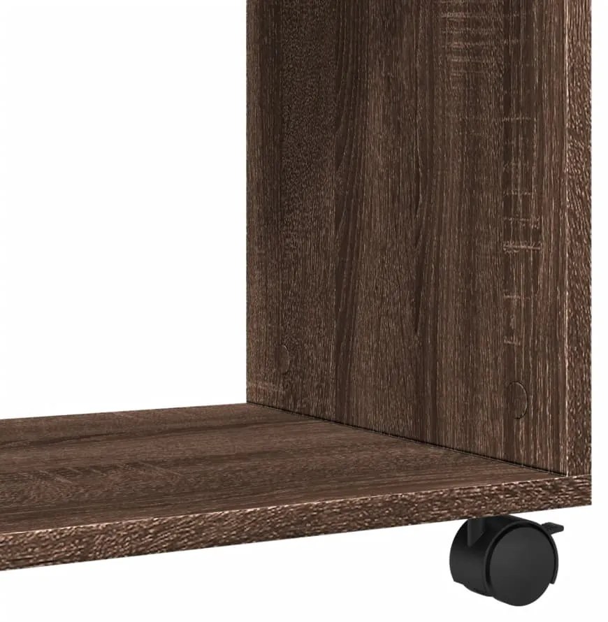 Mesa de apoio com rodas derivados de madeira carvalho castanho