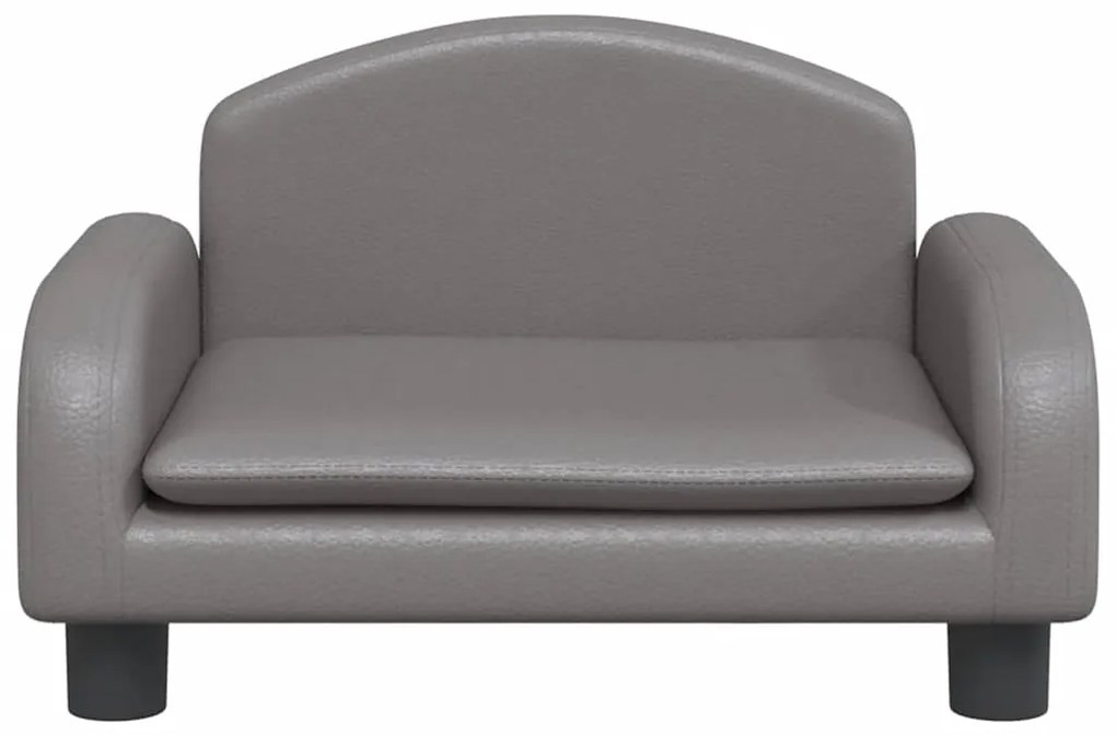 Cama para cães 50x40x30 cm couro artificial cinzento