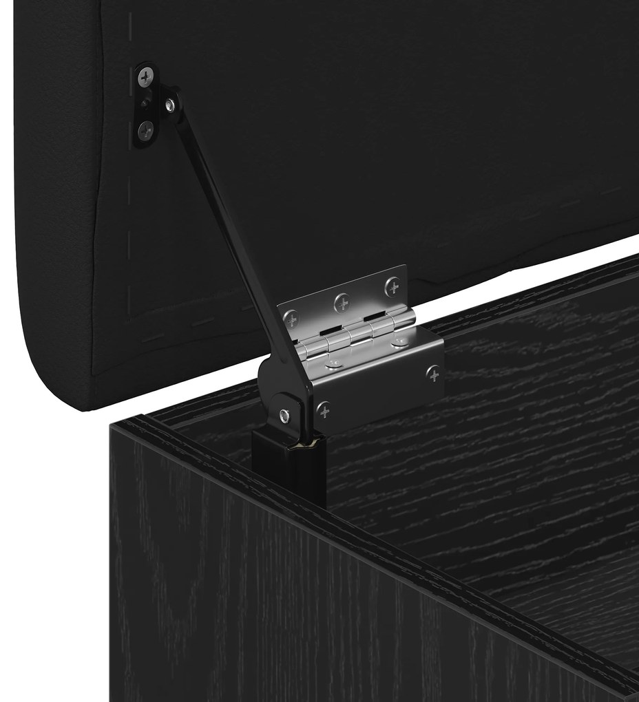 Banco de Armazenamento vidaXL Madeira de Carvalho Preto 80x40x45 cm Ma