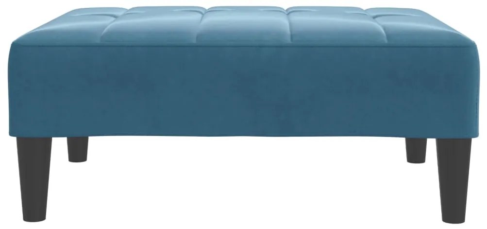 Apoio de pés 77x55x31 cm veludo azul