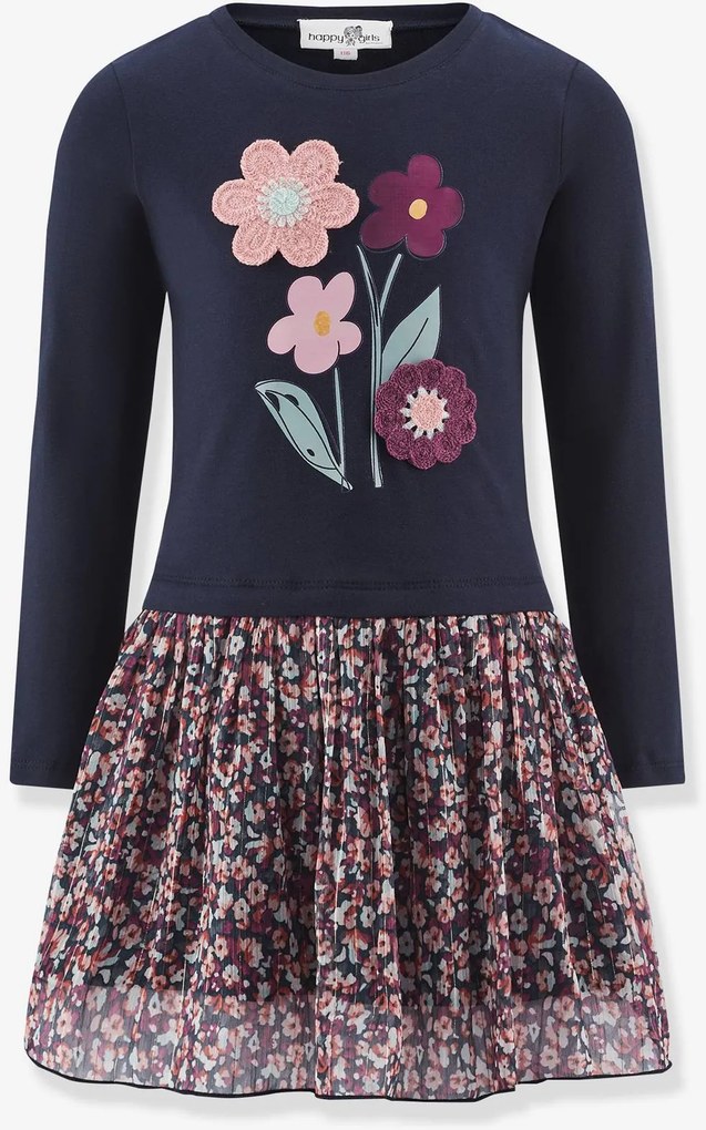 Vestido com flores Happy Girls para menina marinho