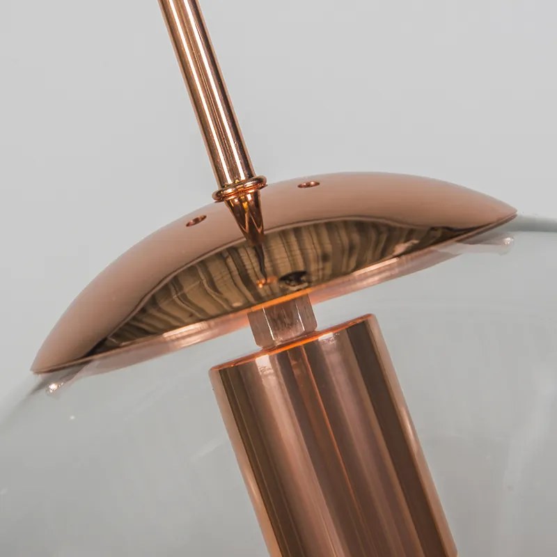 Candeeiro de suspensão Art Déco cobre com vidro transparente 30 cm - Ball 30 Design,Moderno