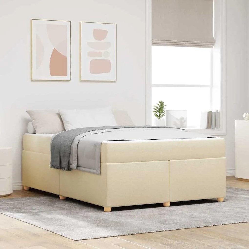 vidaXL Estrutura da Cama Outros Creme 140 x 200 cm tecido