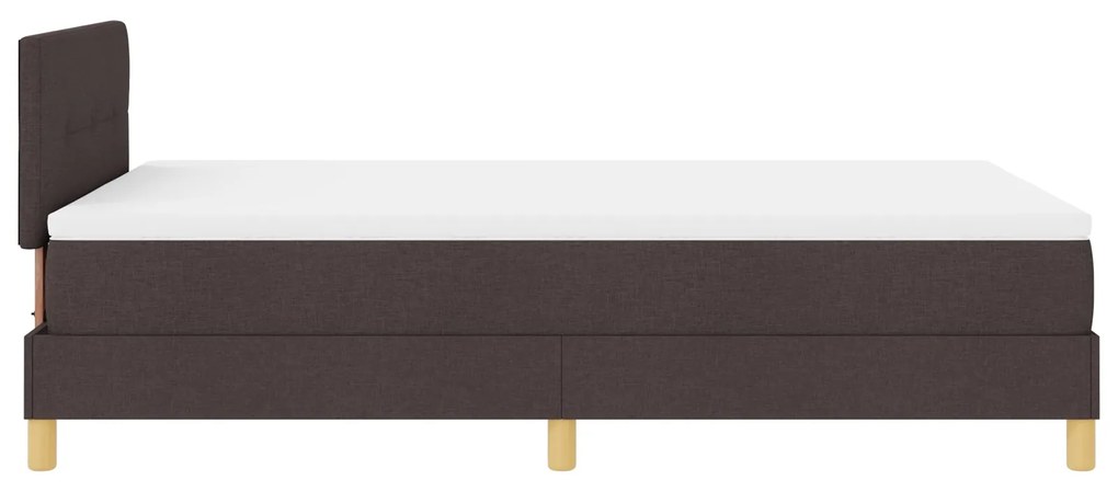Cama Box Spring com Colchão Castanha Escura 120x200 cm Tecido