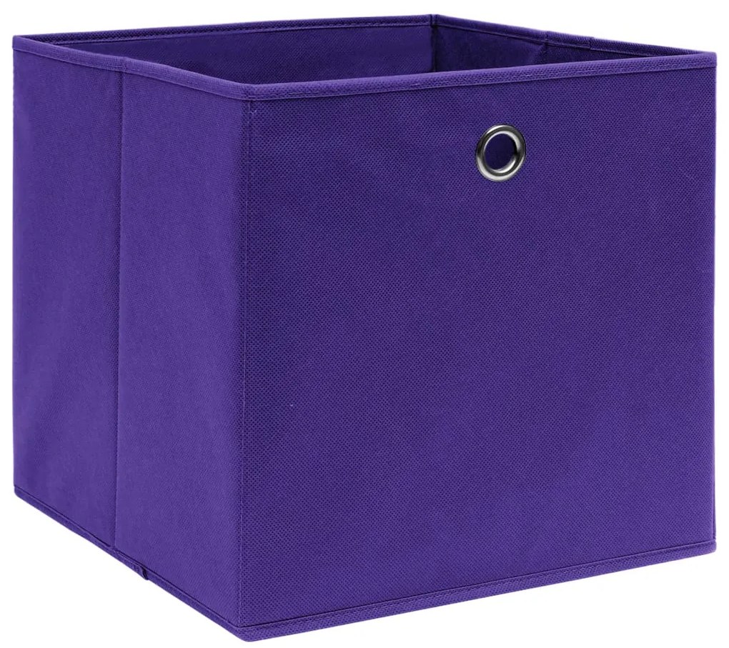 Caixas de arrumação 10 pcs 32x32x32 cm tecido roxo