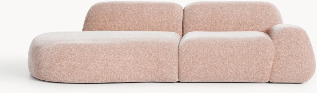 Módulo com chaise longue em teddy Wolke (3 lugares)